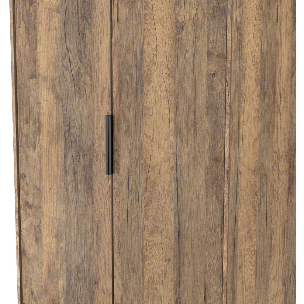 Crowndale Hong Kong 2 Door 2 Drawer Vintage Oak Tall Wardrobe Ready Assembled Image 5