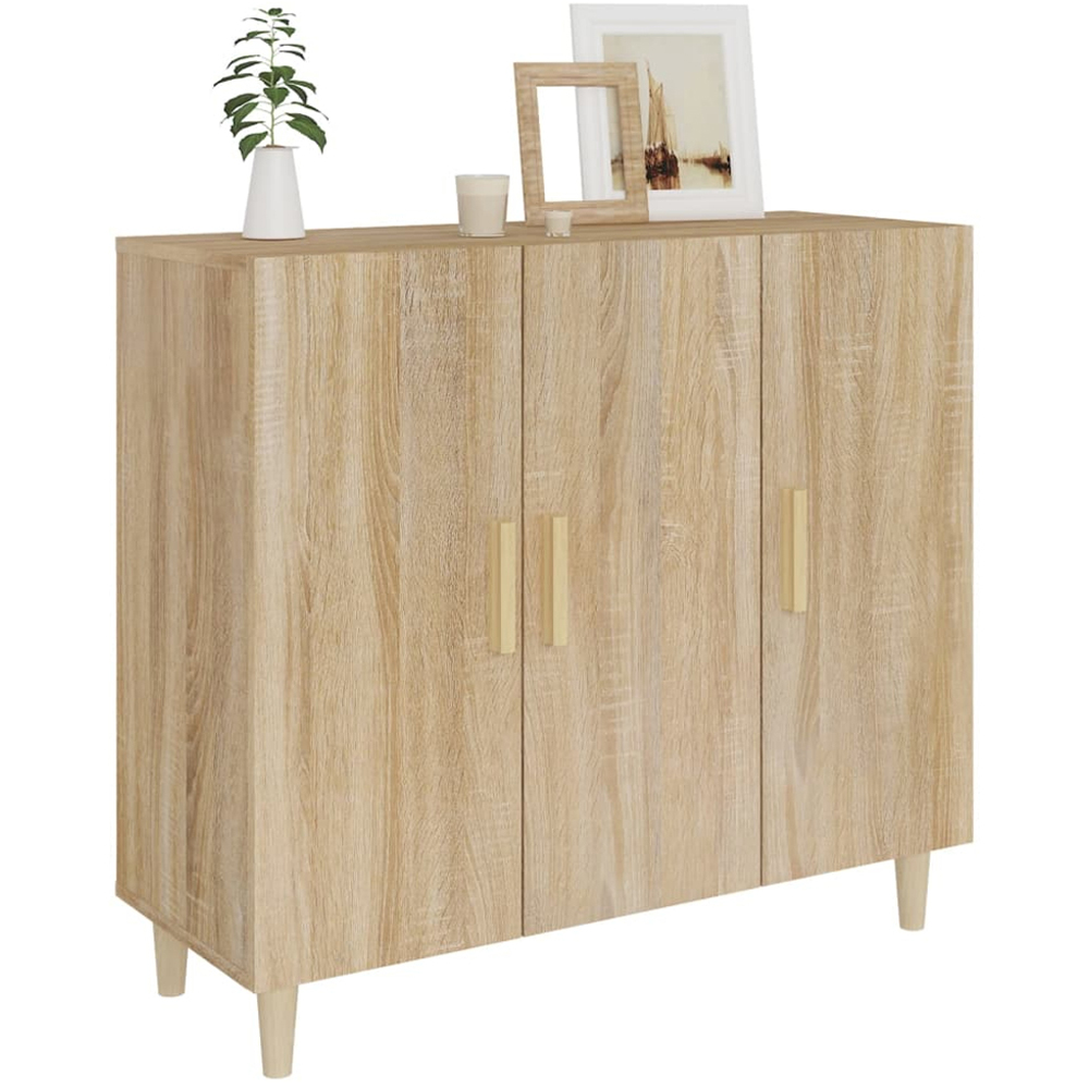 vidaXL 3 Door Sonoma Oak Sideboard Image 6