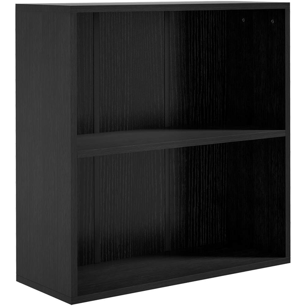 Portland 2 Shelf Black Bookcase Image 2
