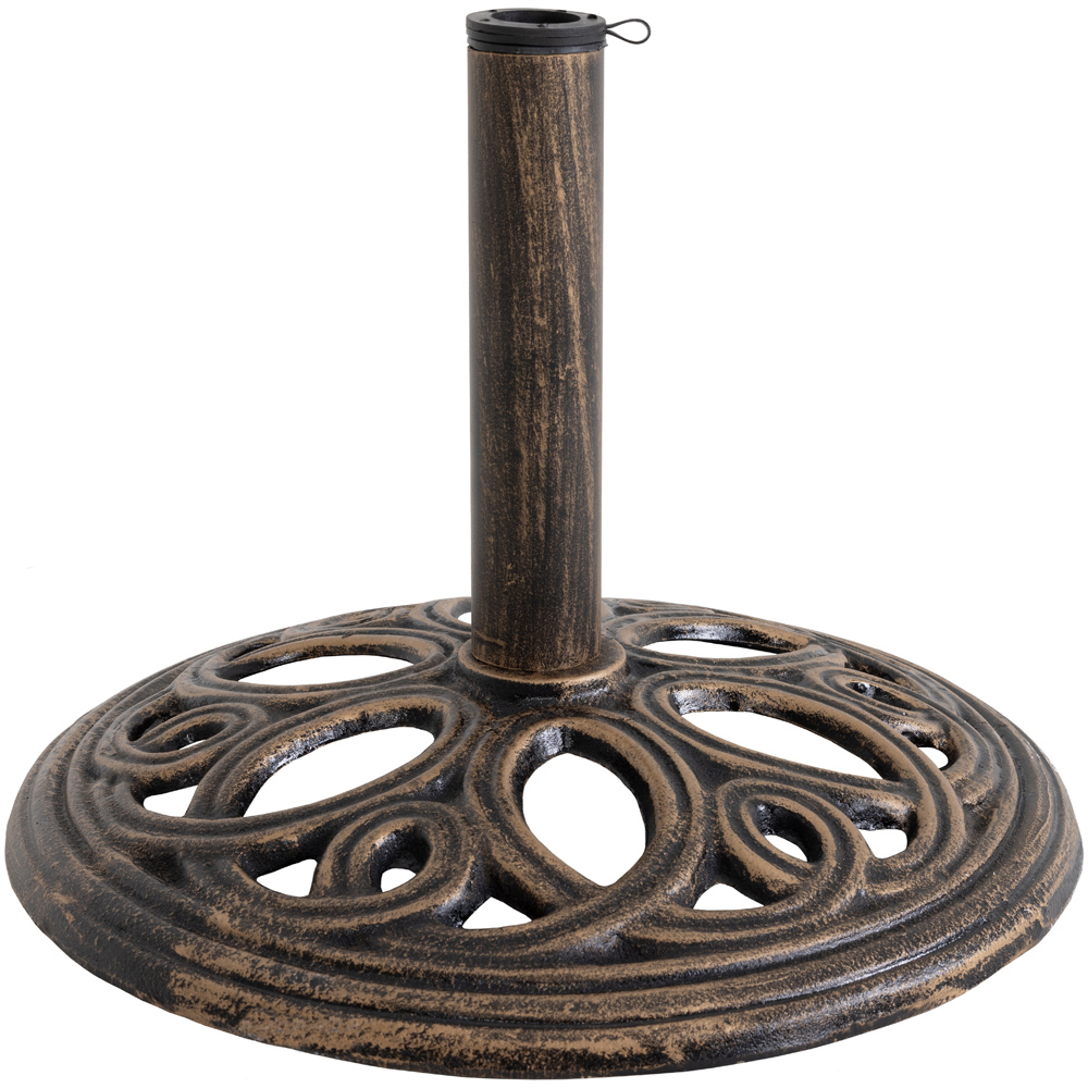 Charles Bentley Bronze Round Cast Iron Parasol Base 12kg Image 1
