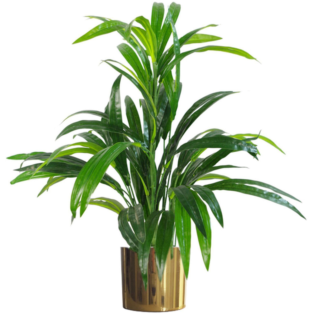 Leaf Artificial Bamboo Shrub Plant in Metal Planter 2.13ft Image 1