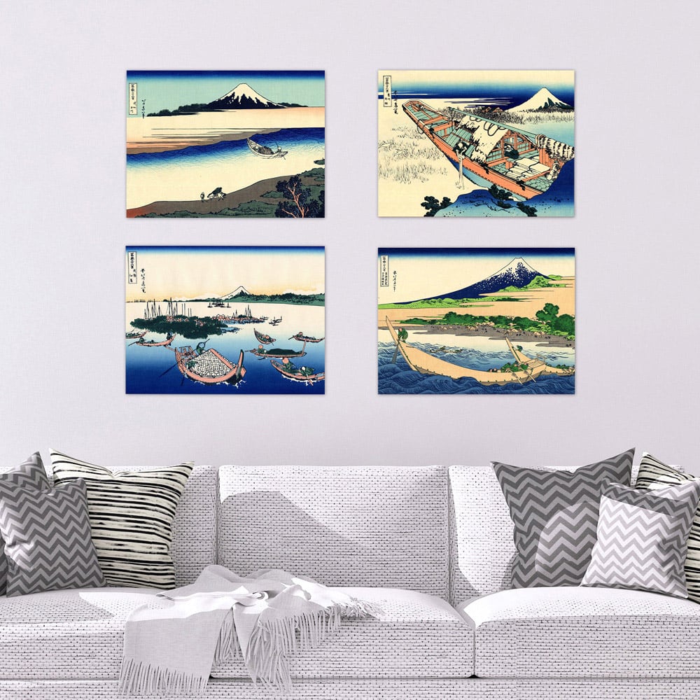 Artery8 Hokusai Views Mount Fuji Tago Bay Tama River Island Wall Art Print 30 x 41cm 5 Pack Image 2