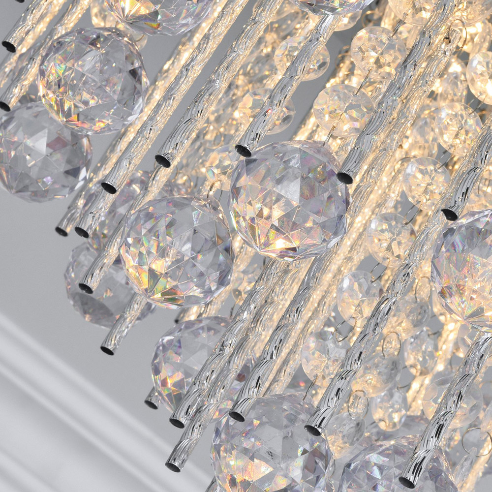 Silver Spiral Crystal 8 Light Chandelier Image 6