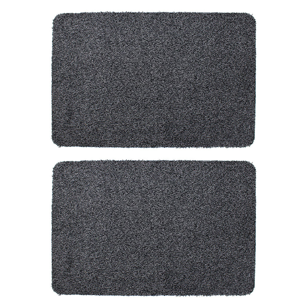 JVL Tanami Charcoal Barrier Doormat 50 x 75cm 2 Pack Image 1