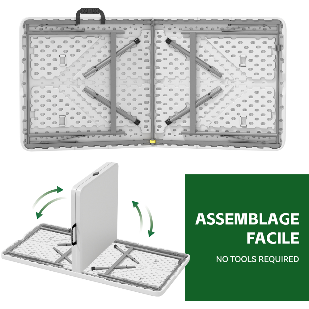 Brooklyn 4ft White Heavy Duty Foldable Garden Camping Table Image 6