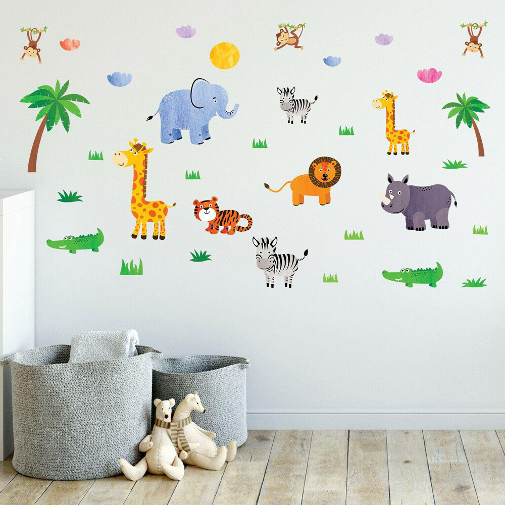 Walplus Kids Jungle Animals Self Adhesive Wall Stickers Image 1