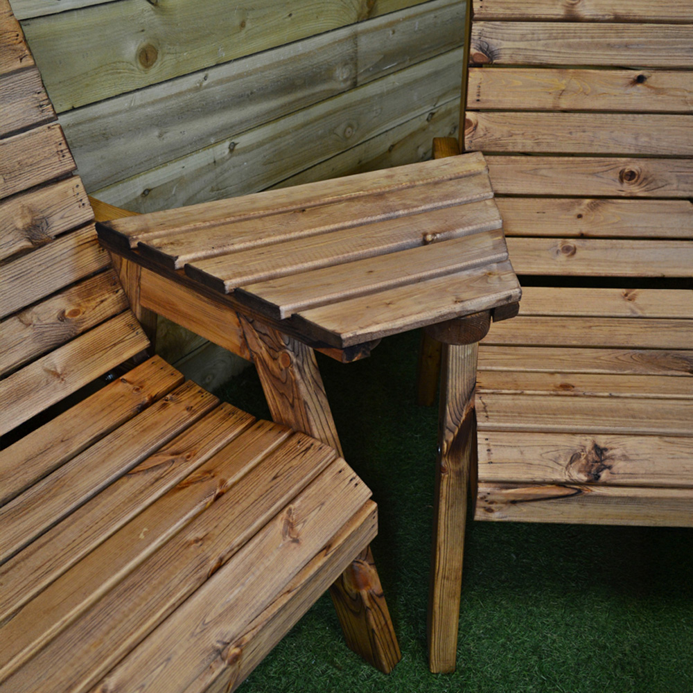 Samuel Alexander Handmade 5 Seater Chunky Rustic Wooden Garden Furniture Set Image 5