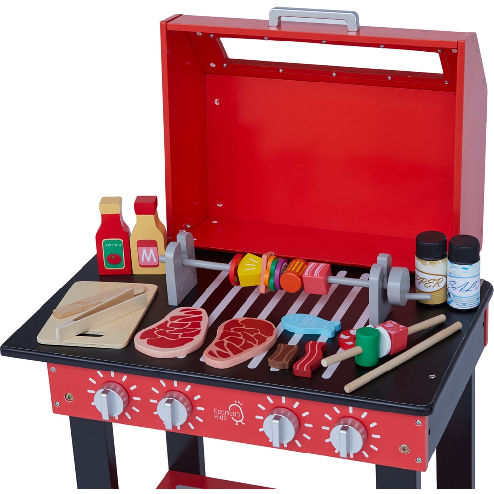 Teamson Kids Red Little Helper Backyard BBQ Play Stand Kitchen Image 5