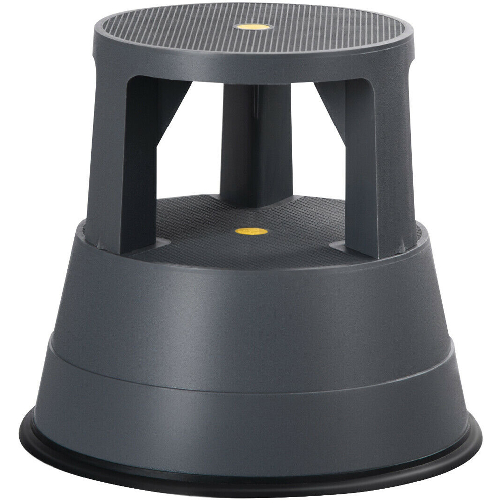 Costway Grey Roller Stool with Casters Image 1
