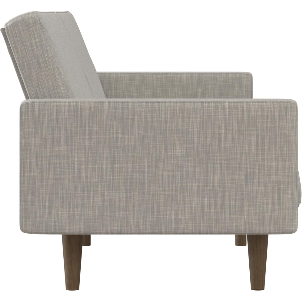 Dorel Paxson 3 Seater Linen Light Grey Sofa Bed with Wooden Feet Image 5