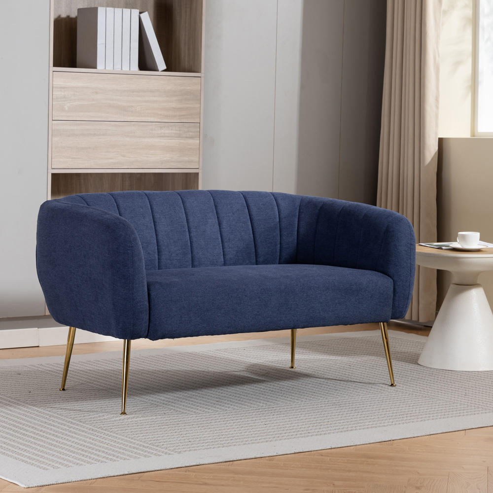Artemis Home Stanton 2 Seater Denim Fabric Shell Accent Sofa Image 4