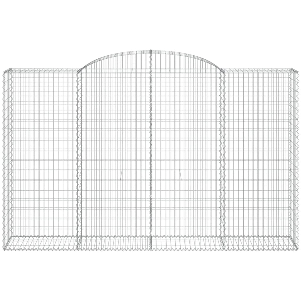 vidaXL Silver Galvanised Iron Arched Gabion Basket 300 x 50 x 180/200cm 2 Pack Image 2