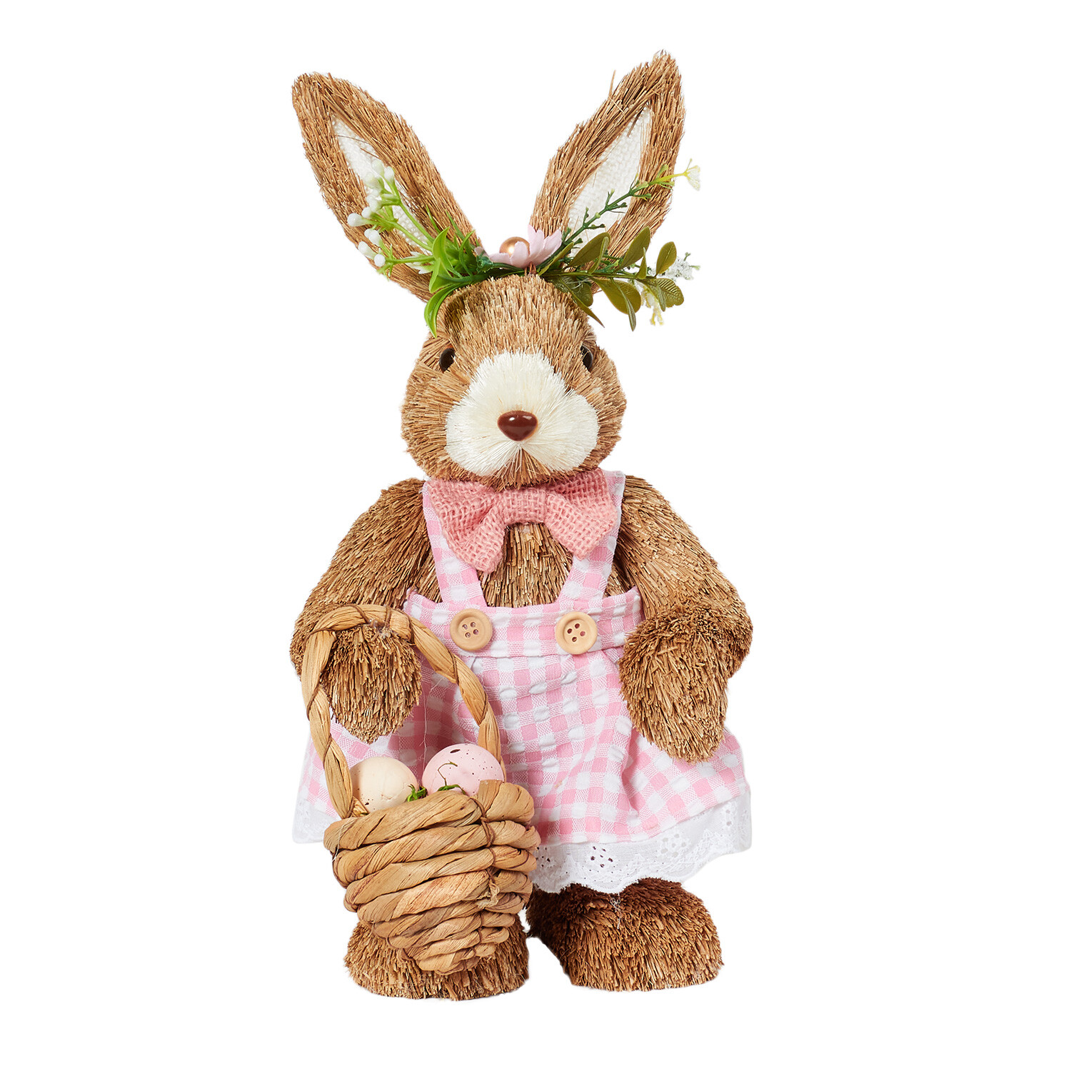 Single Brown Wicker Easter Bunny Decoration in Assorted styles Image 1