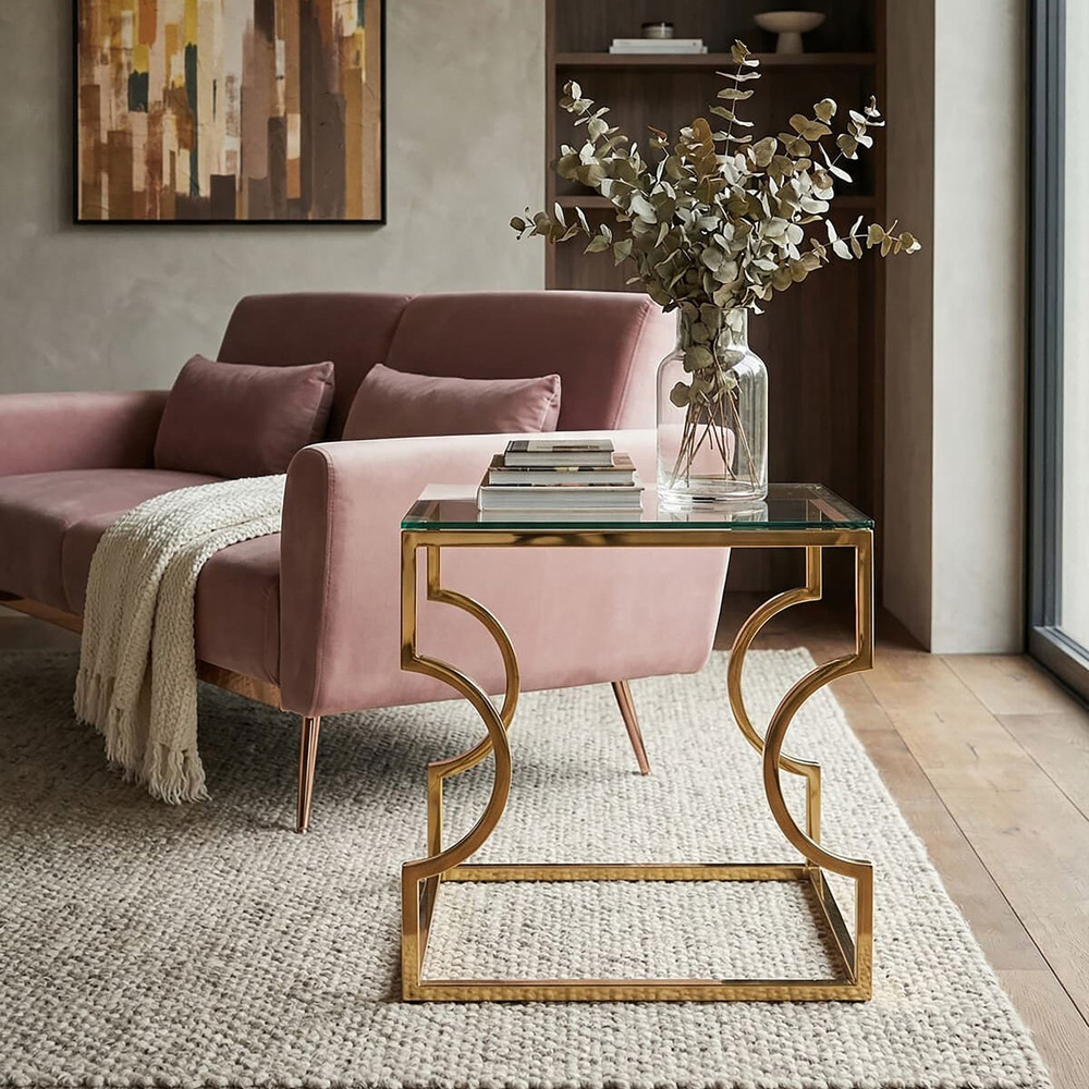Premier Housewares Contemporary Curved Frame End Table Image 5