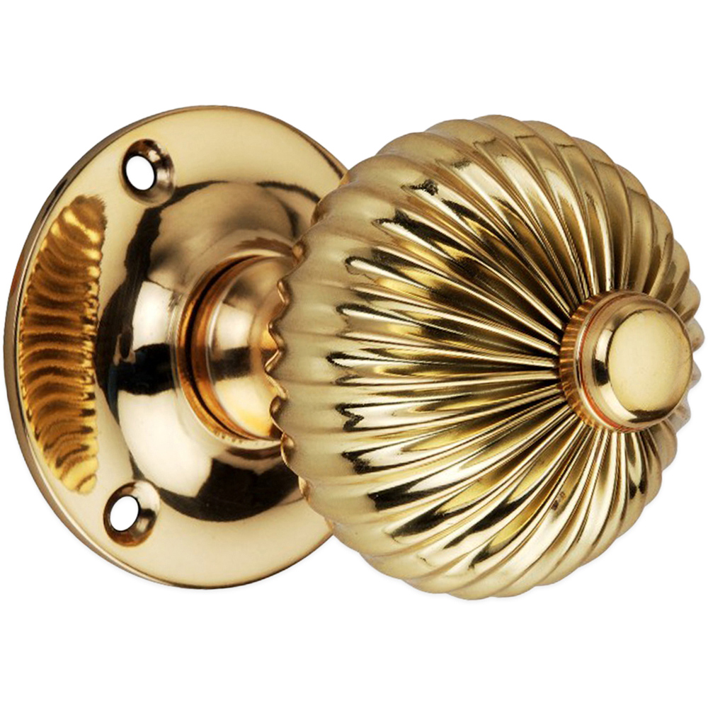 Spira Brass Polished Brass Regency Mortice Door Knob 2 Pack Image 3