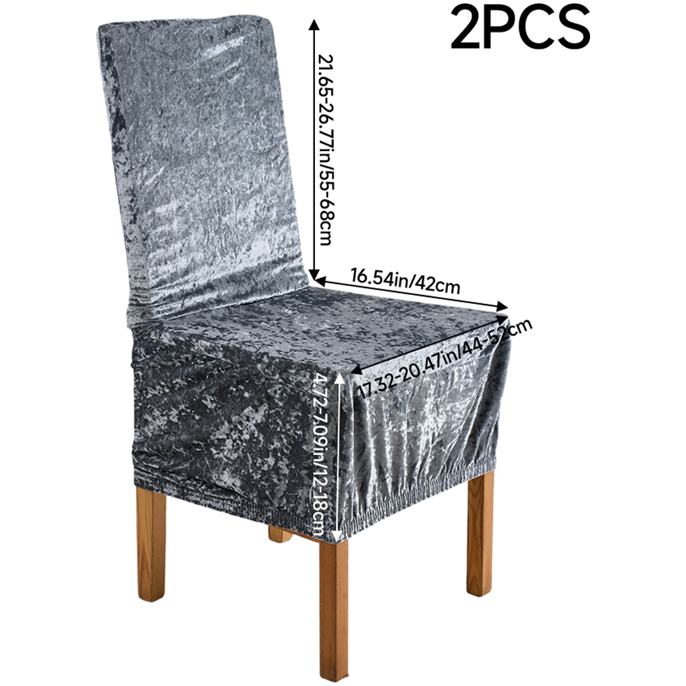 Living and Home Grey Dining Chair Cover with Elastic Band Set of 2 Image 9