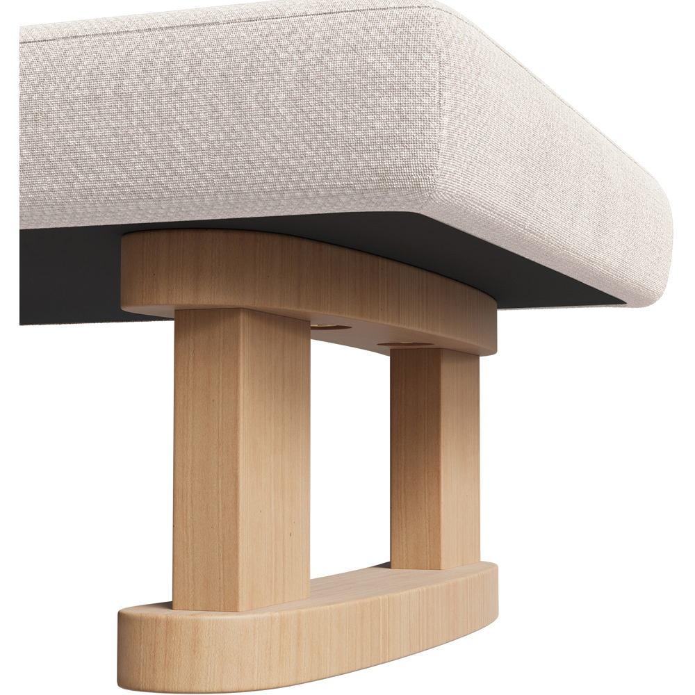 Living and Home Beige Linen Rectangle Footstool Image 4