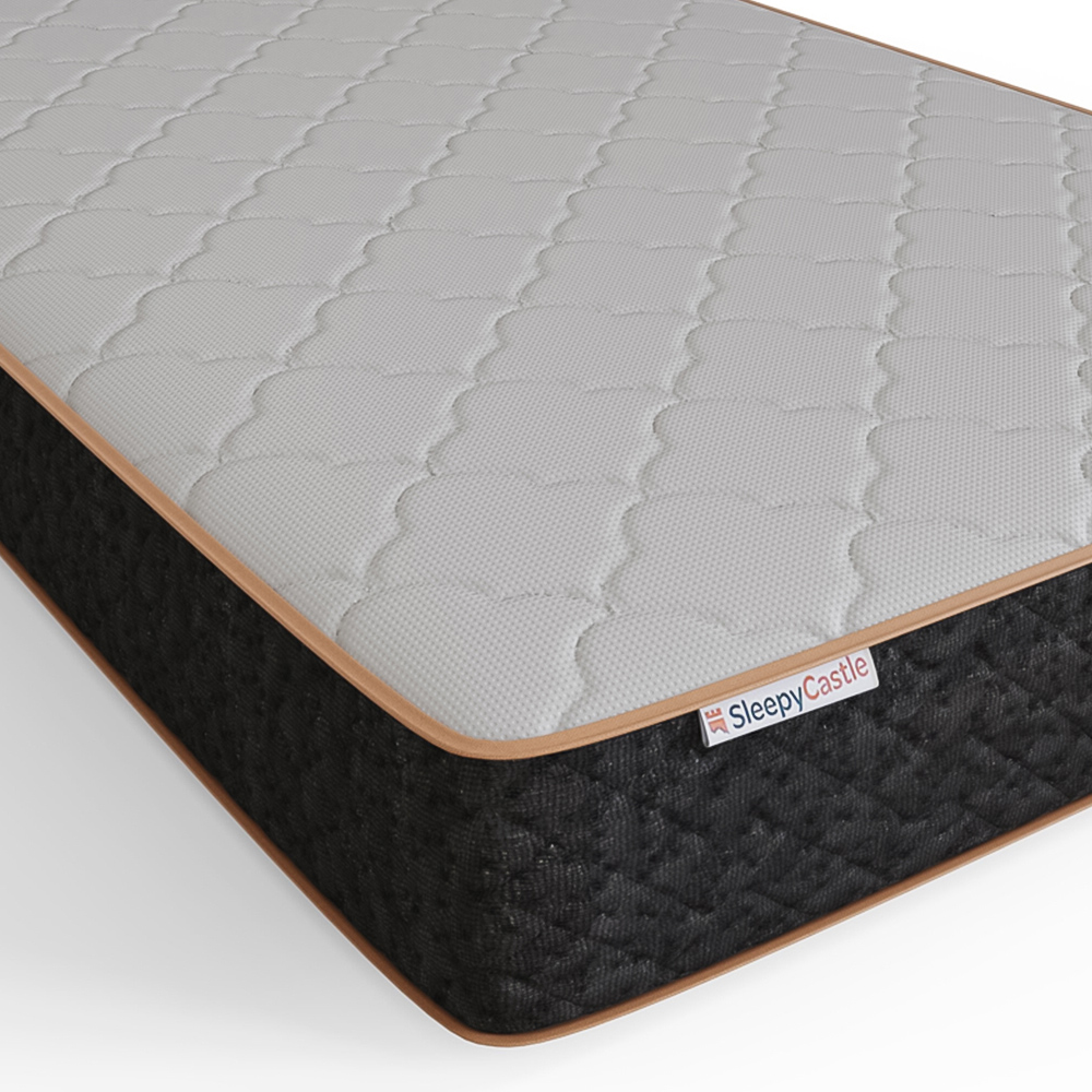 GFW Single Grey Hopsack Fabric End Lift Ottoman Bed with Memory Pocket Spring Mattress Image 6