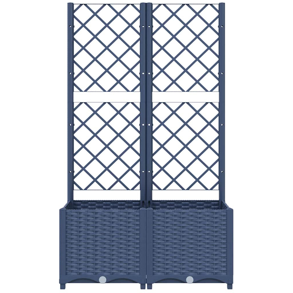 vidaXL Blue Garden Planter with Trellis 80 x 40 x 136cm Image 2