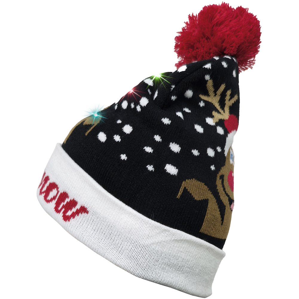 Noel Square Black Let It Snow Xmas Hat Image 3
