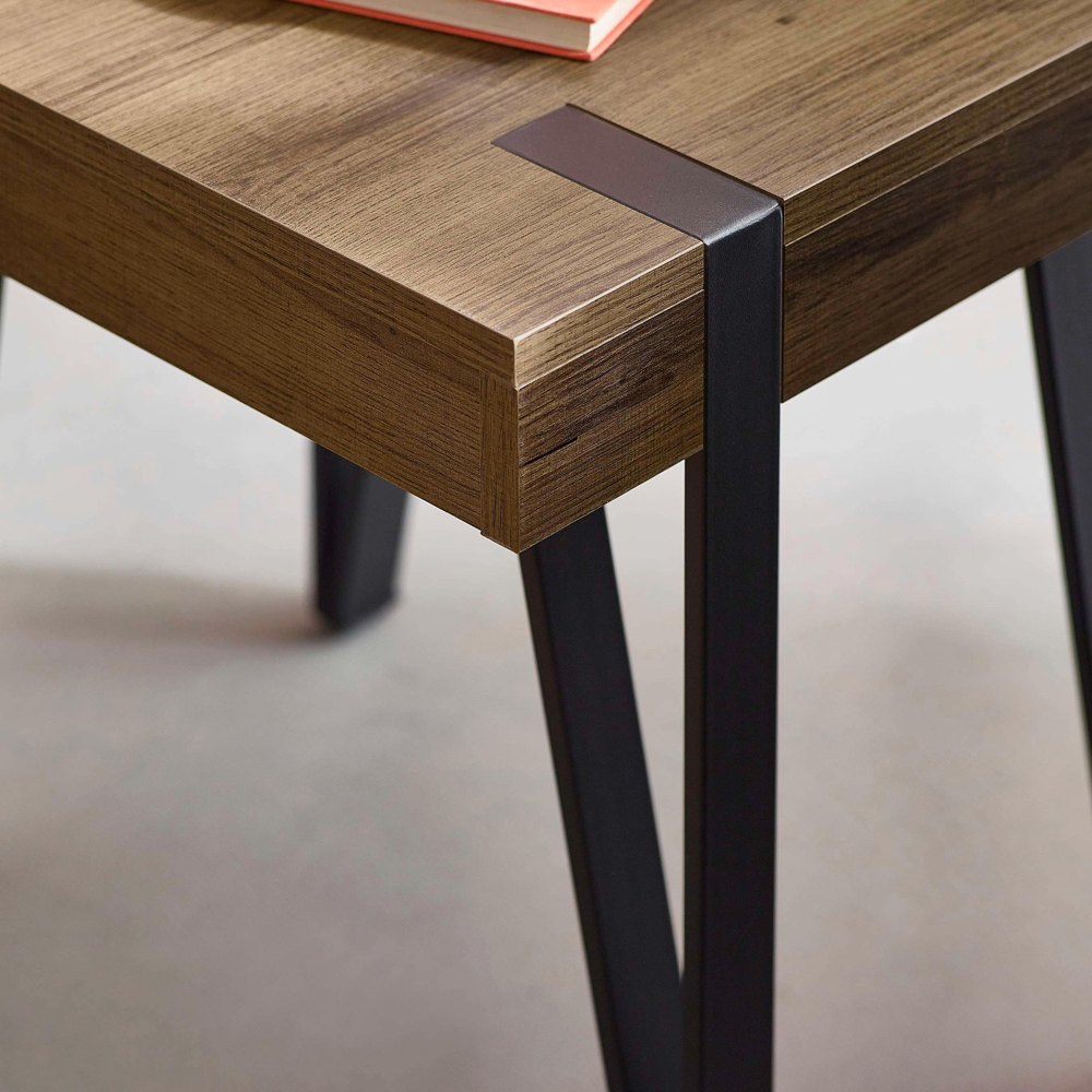 Julian Bowen Troy Rustic Wood Effect Square Side Table Image 4