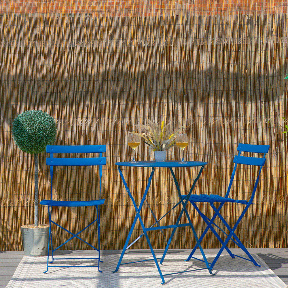 Harbour Housewares Sussex 2 Seater Navy Round Bistro Set Image 6