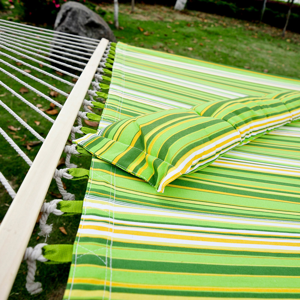 Outsunny Beach Stripe Hammock with Pillow Image 3
