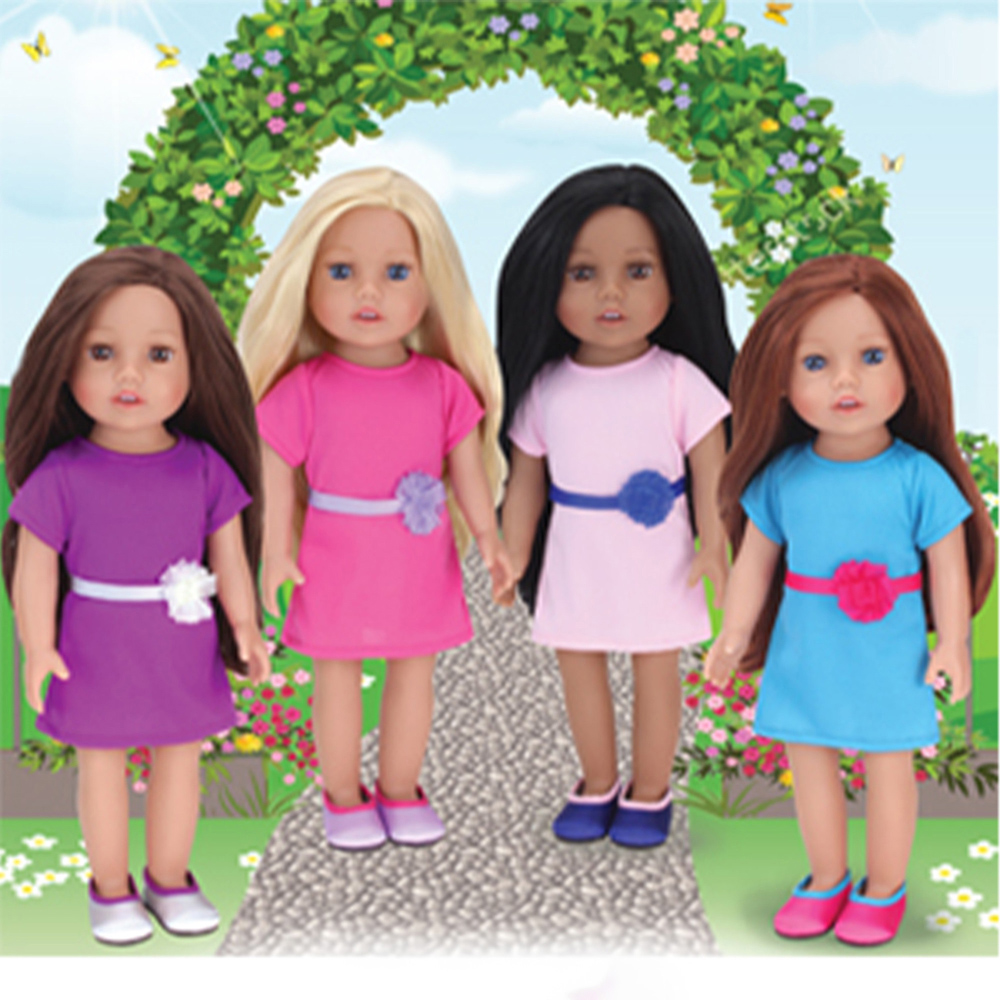 Teamson Kids Chloe Blonde Vinyl Doll in Hot Pink Dress and Purple Satin Shoes Image 5