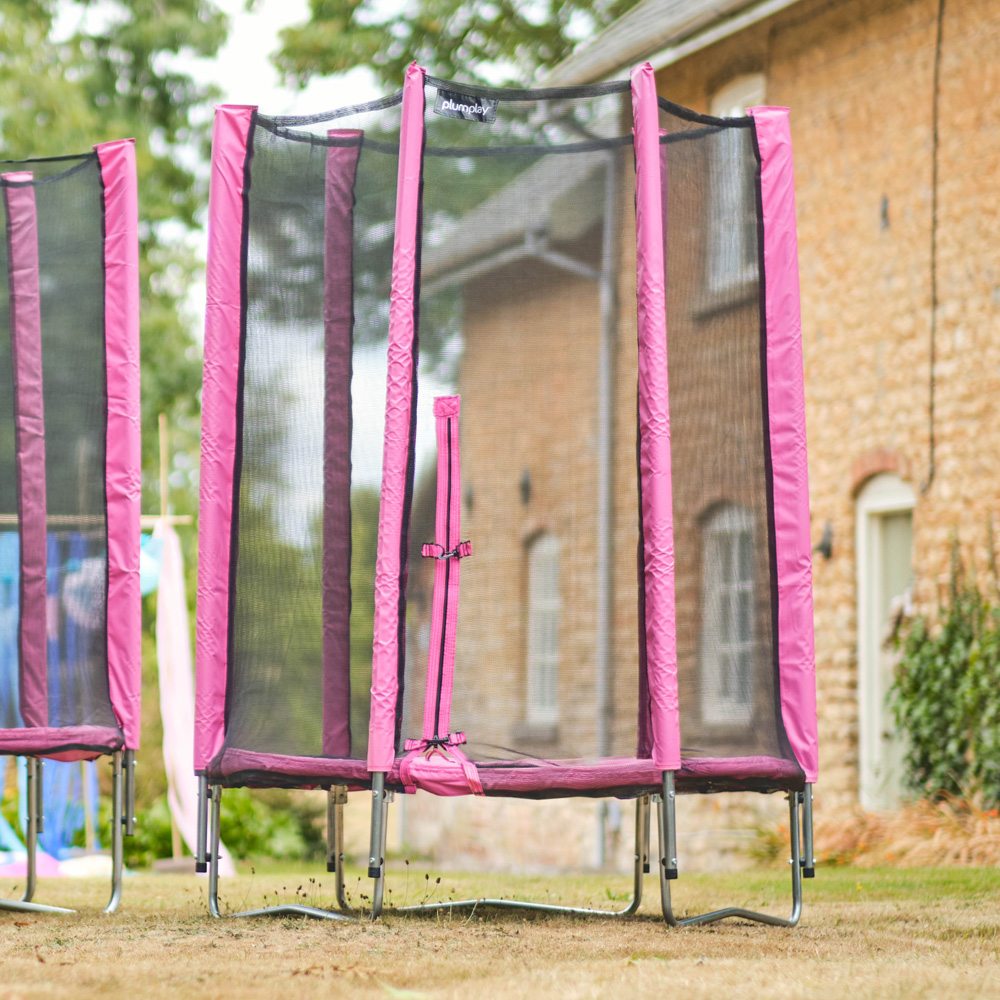 Plum Play Pink Junior Trampoline with Safety Enclosure Net Image 2