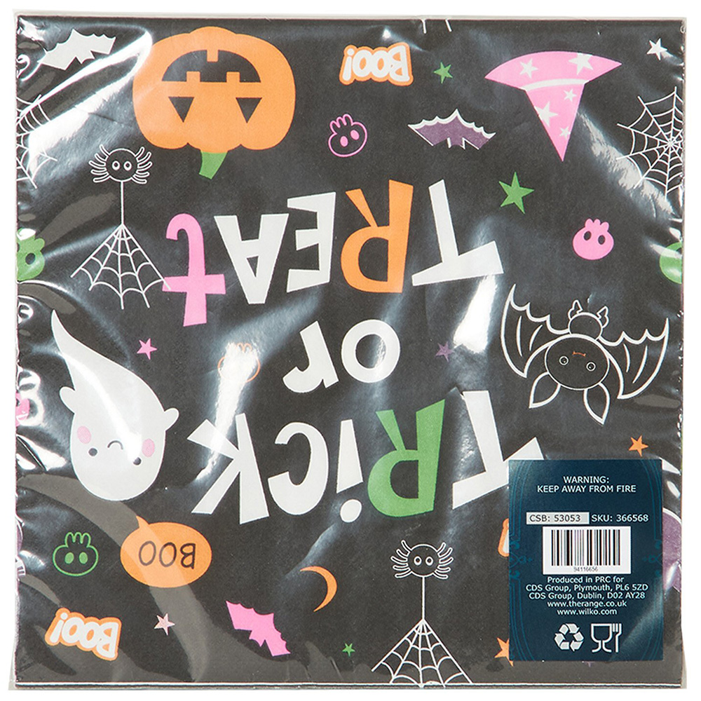Pack of 16 Trick or Treat Napkins - Multicolour Image 4