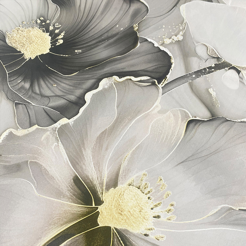 Muriva Bliss Floral Grey and Gold Wallpaper Image 4