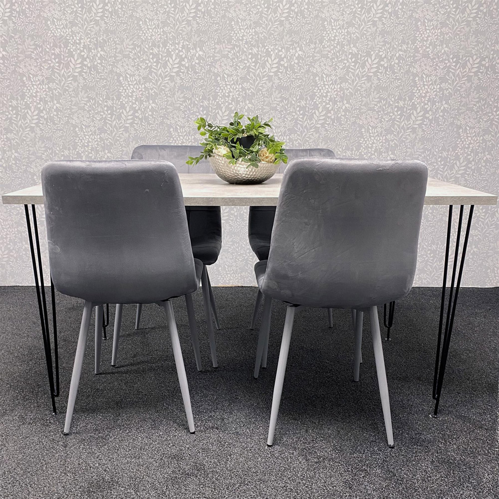 Kosy Koala 4 Seater Grey Dining Table Set Image 6