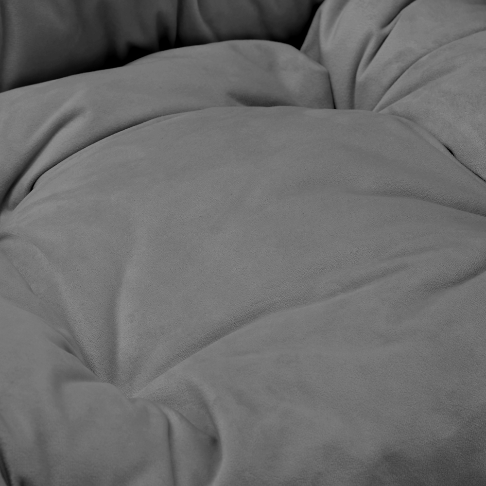 Home Detail Mellow Grey Velvet Lazy Chair Image 4