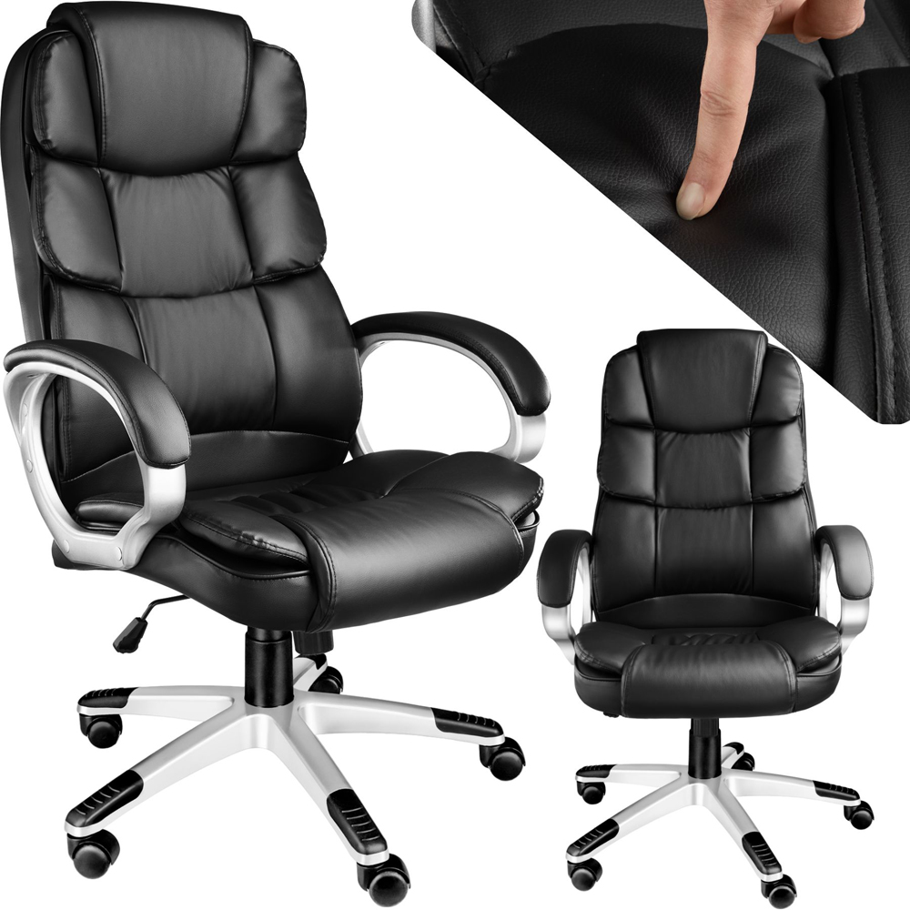 tectake Jonas Black Height Adjustable Padded Office Chair Image 2