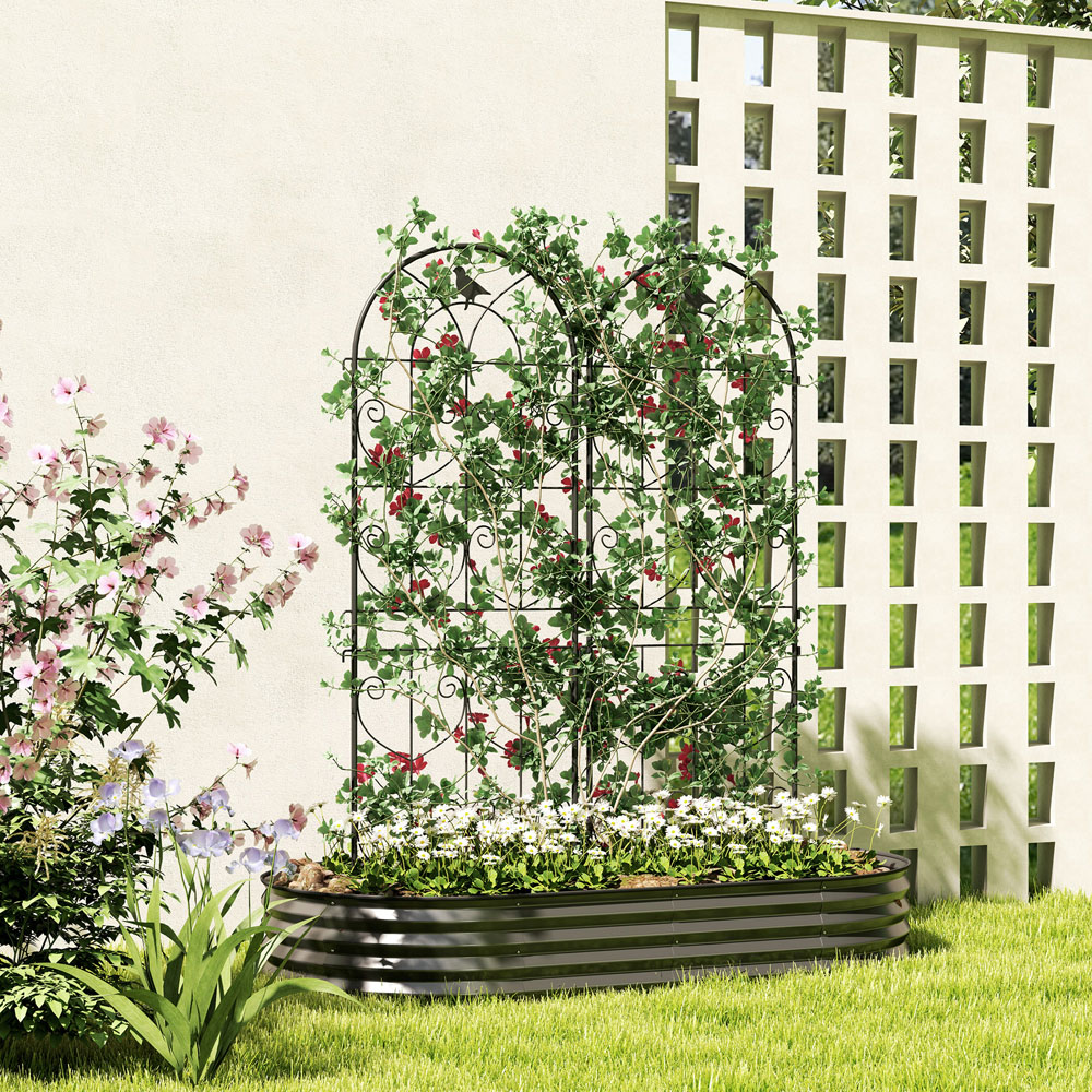 Outsunny 4.9 x 2ft Metal Garden Trellis Set of 2 Image 2