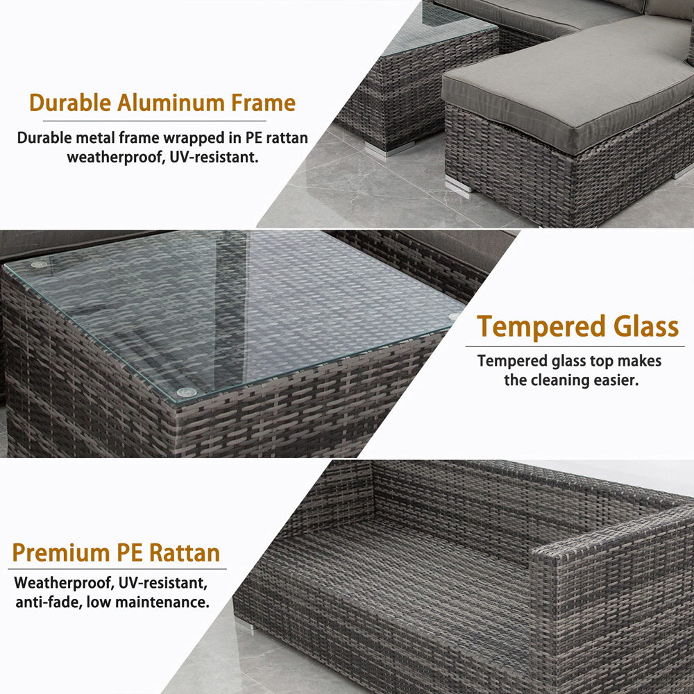 Furniture One 4 Seater Garden Corner Sofa Set Image 4