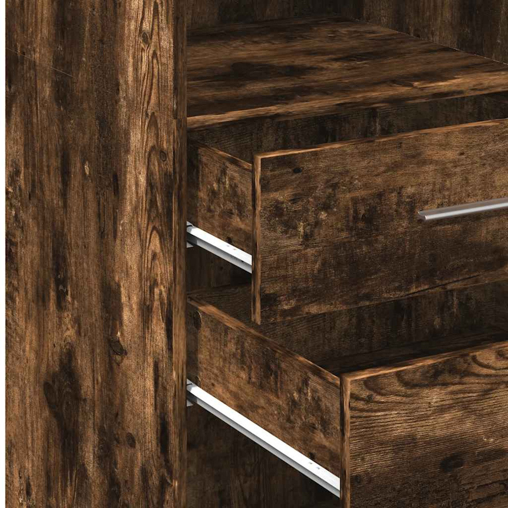 vidaXL 2 Drawer 3 Shelf Smoked Oak Highboard Image 8