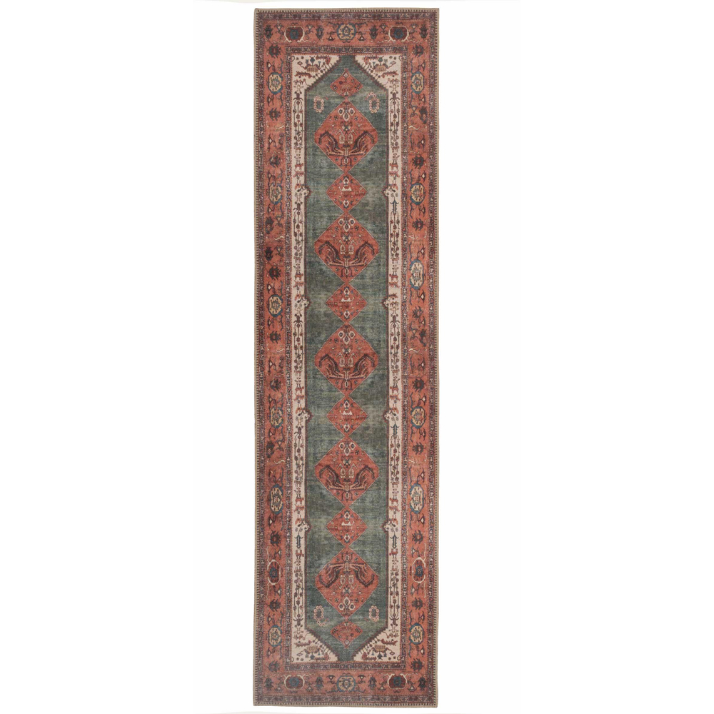Kukoon Faro Terracotta Flat Vintage Rug 60 x 240cm Image 2