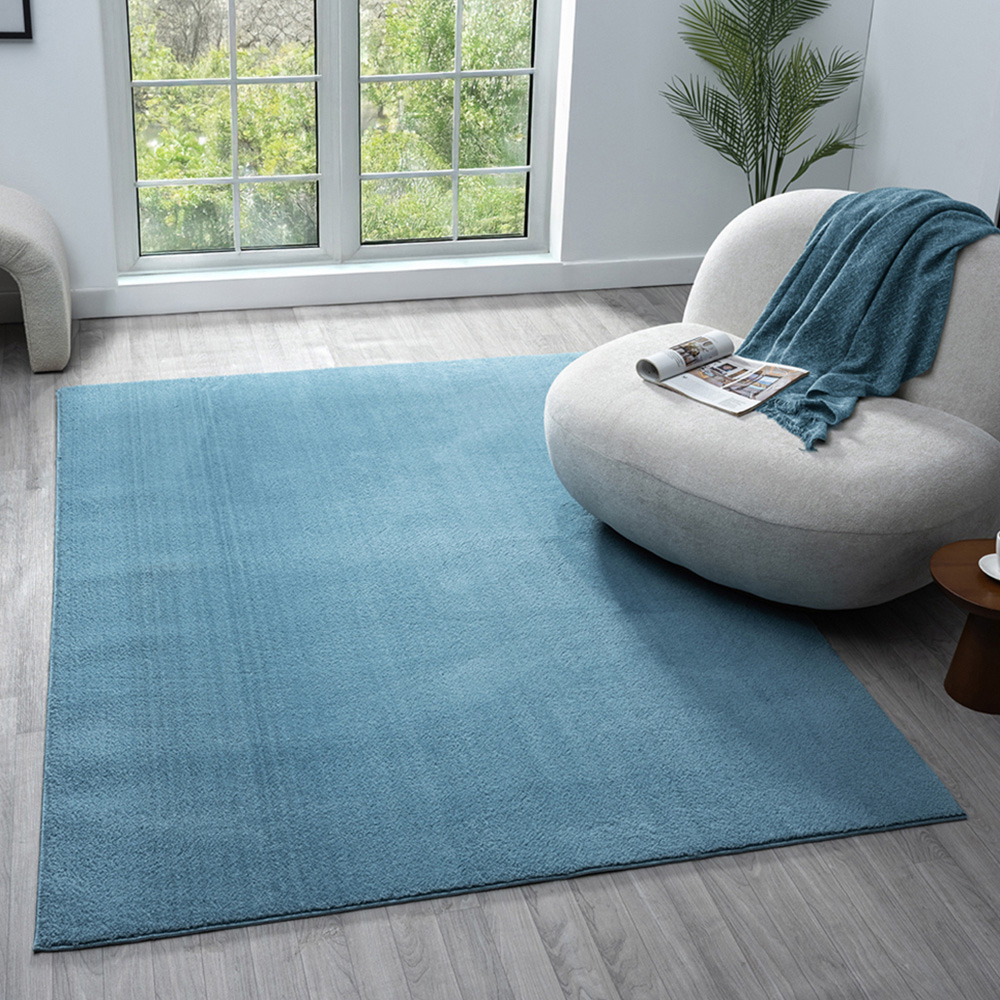 Desire Rugs Comfy Blue Anti Slip Felt Backing Rug 200 x 280cm Image 2