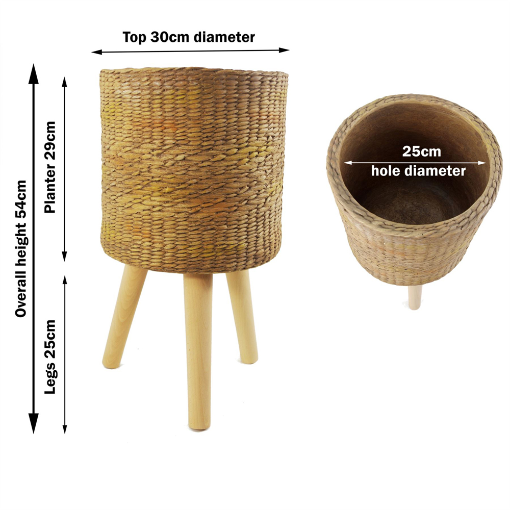 Leaf Rattan Effect Composite Planter with Stand Image 9