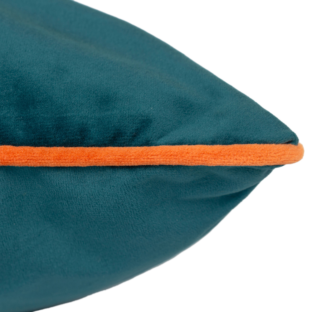 Paoletti Meridian Teal Clementine Velvet Cushion Image 3