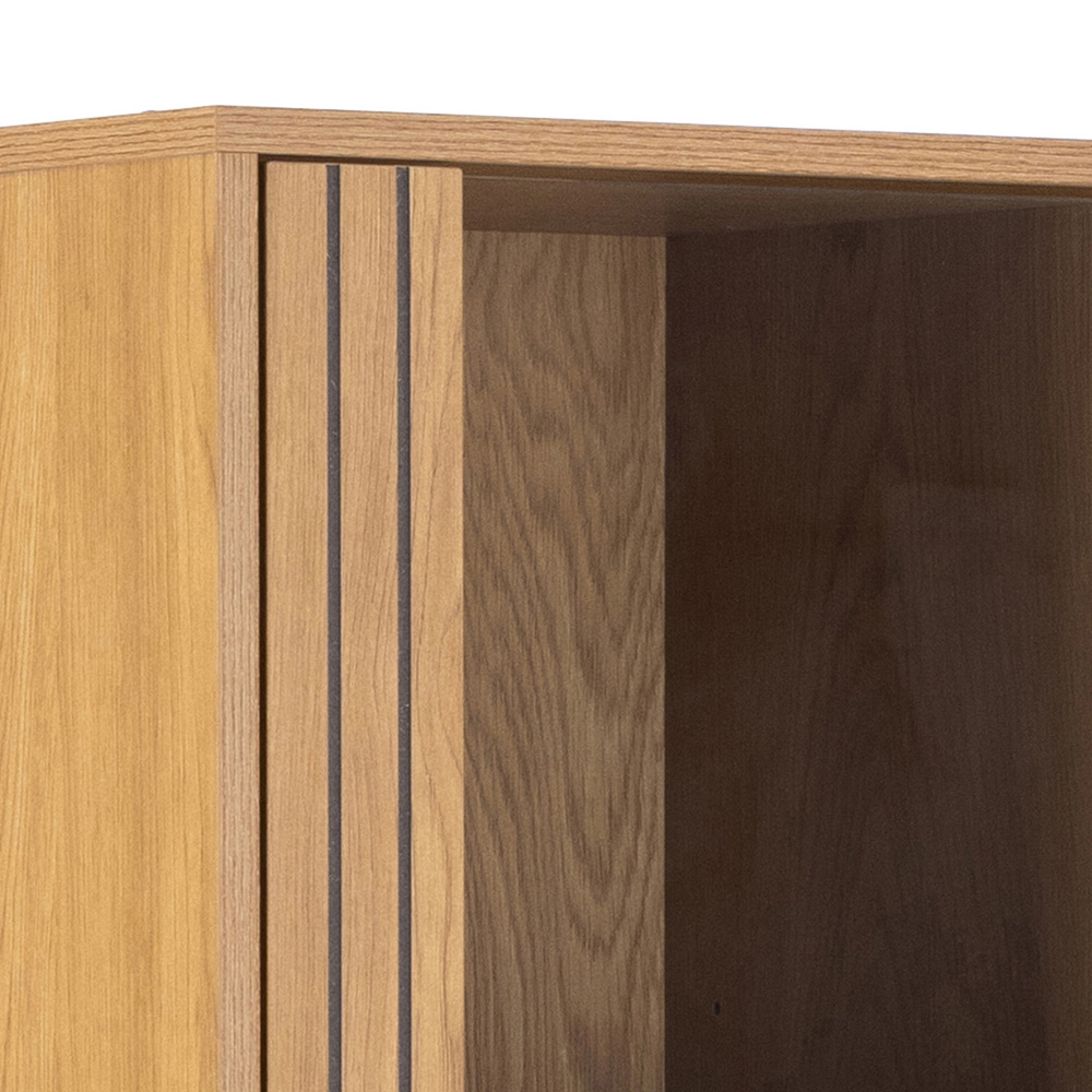 Florence Jaipur 4 Door 2 Oak Glass Cabinet Image 6