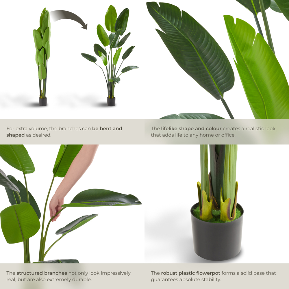 tectake Artificial Bird of Paradise Tree in Pot 180cm Image 4