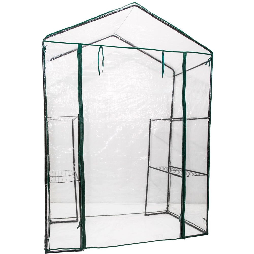 Samuel Alexander 4 Tier Green Walk In Garden Greenhouse Image 1