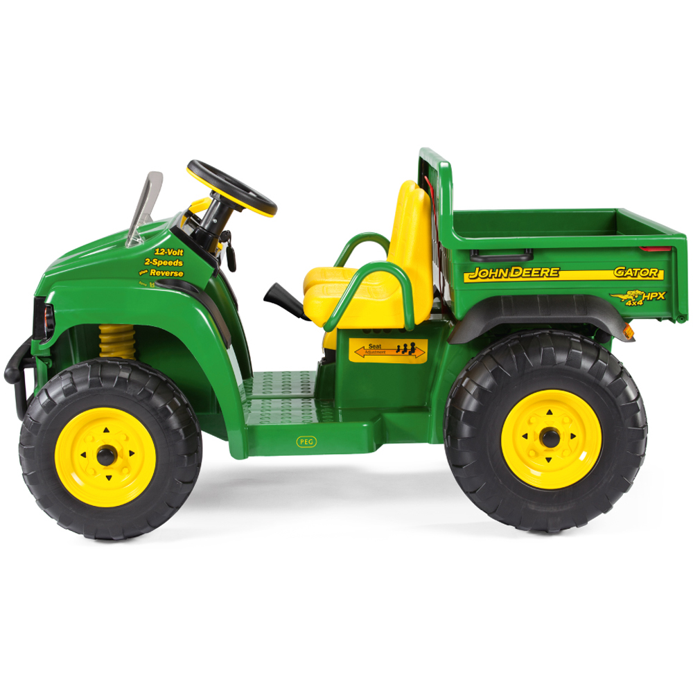 PEG John Deere Gator HPX Kids Electric Ride-On Utility Vehicle Green and Yellow 12V Image 3