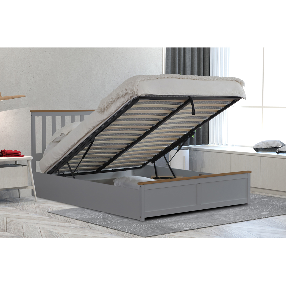 Comfy Living King Size Grey Gas Lift Ottoman Bed Image 5