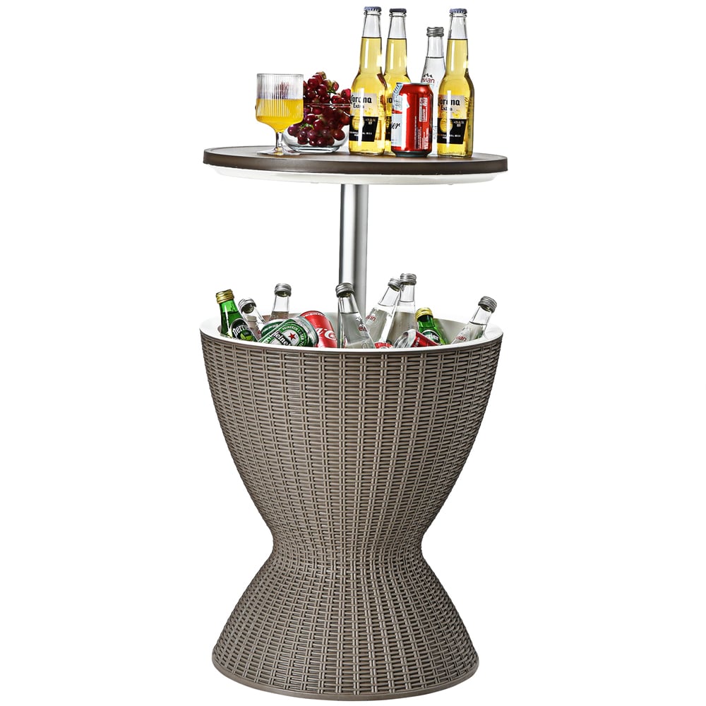 Costway Coffee Patio Cool Box with Pop-Up Lid 30L Image 4