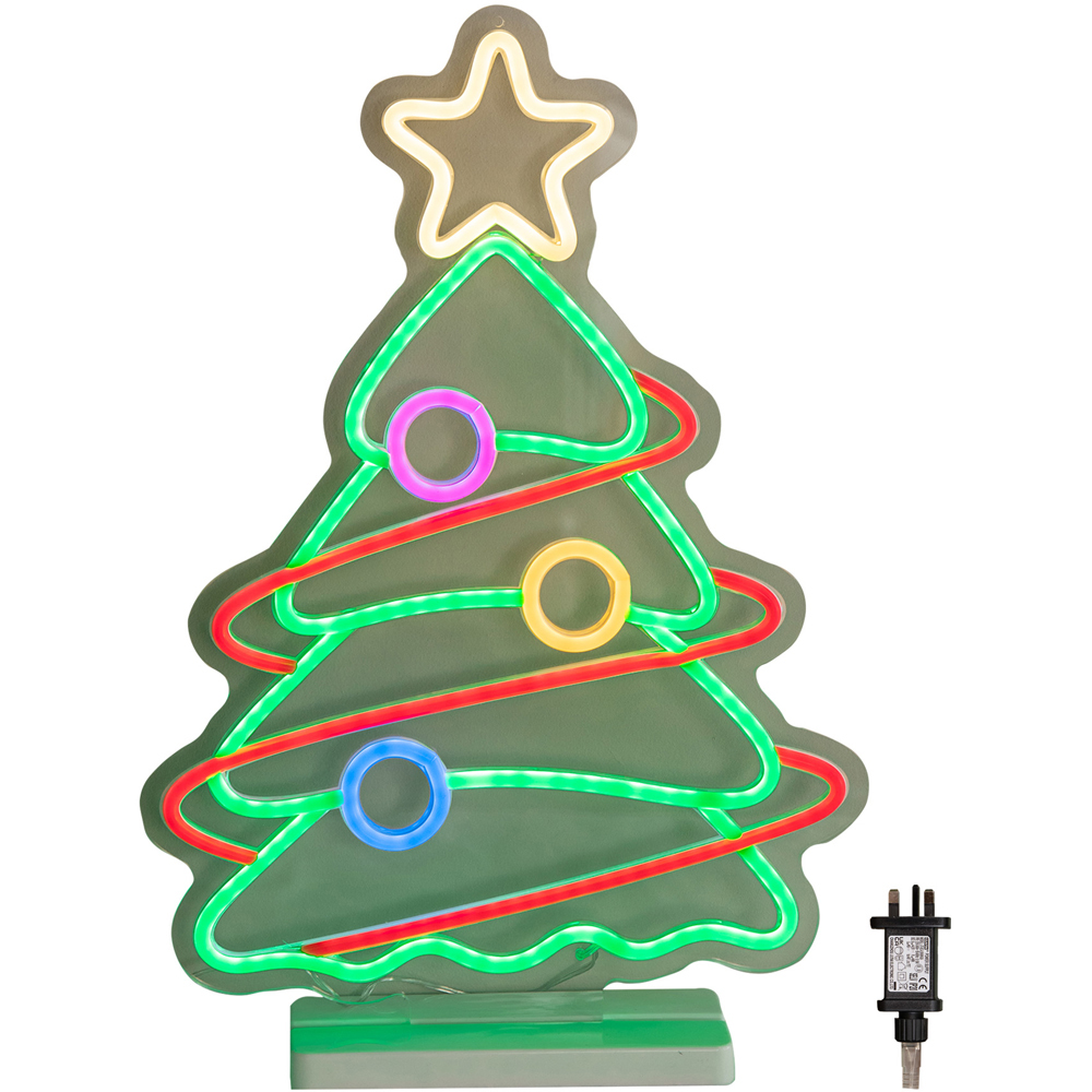 Samuel Alexander Multicolour LED Light Up Neon Christmas Tree Sign with Base Christmas Decoration Image 8