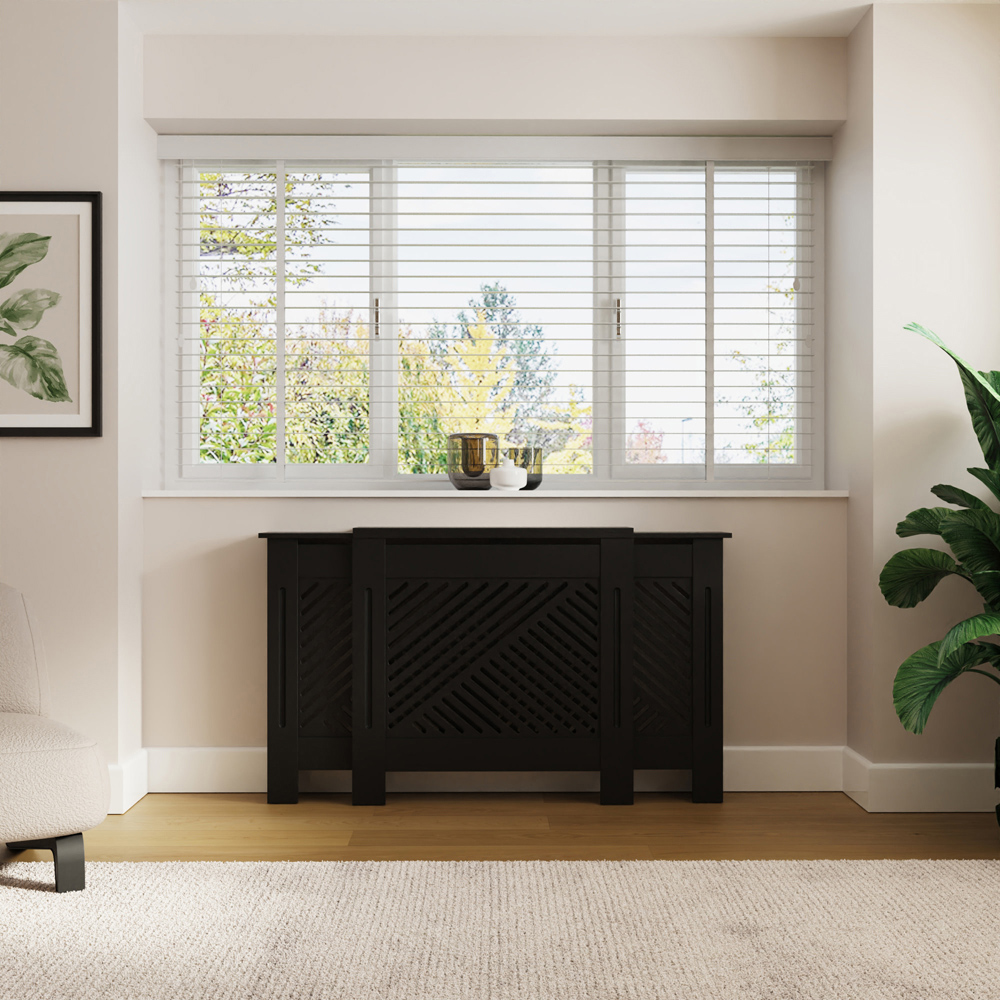 GFW Kobe Black Chevron Panel Design Adjustable Radiator Cover Image 5