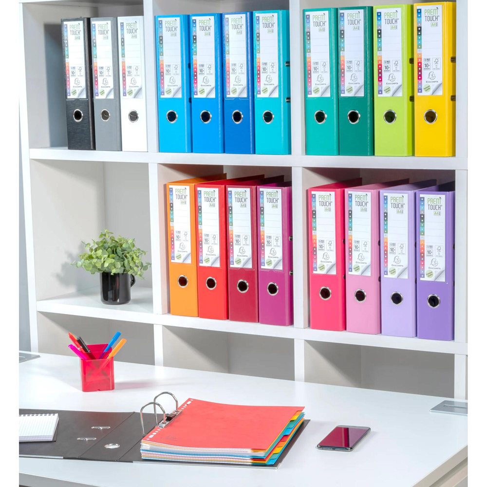 Exacompta PremTouch A4+ Burgundy PP Lever Arch File 10 Pack Image 2